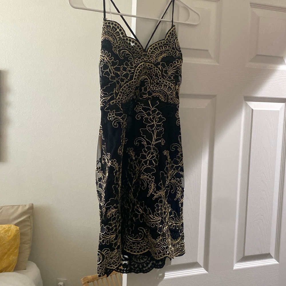 Black and Gold mini dress